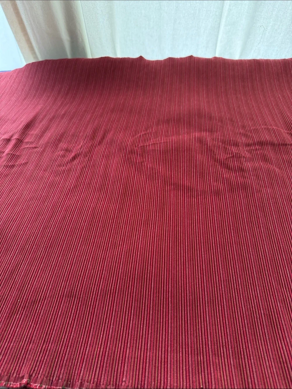 Vintage 1970s Ribbed Knit Fabric Rust/Red Stripe 3.5 Yards x 58” Heavy Stretch